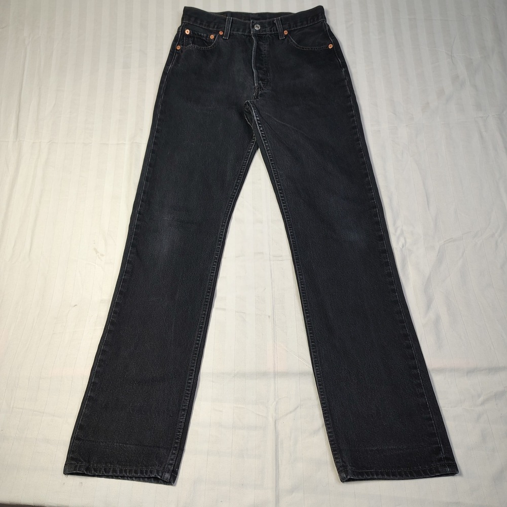 Vintage Levis Mens 501 Jeans 30x34 (29x33 Actual)‎ Black Made in USA Button 0660